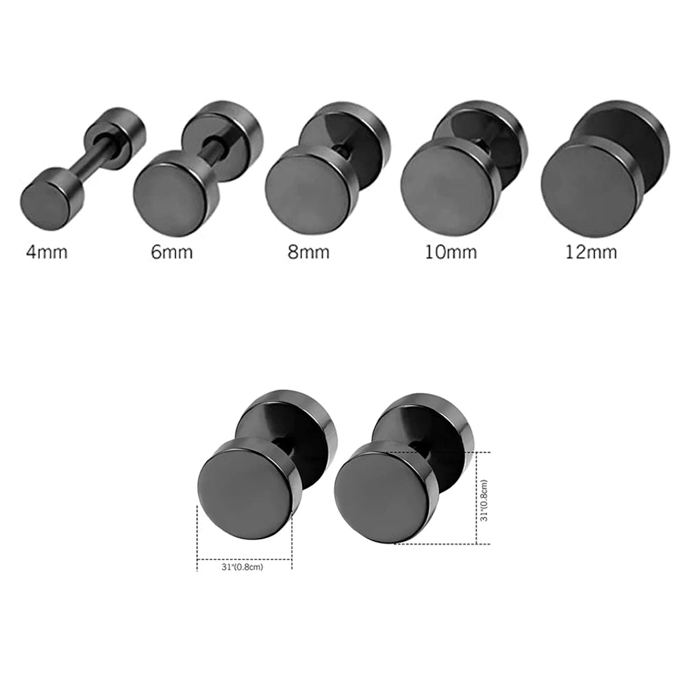 Black Stud Earrings